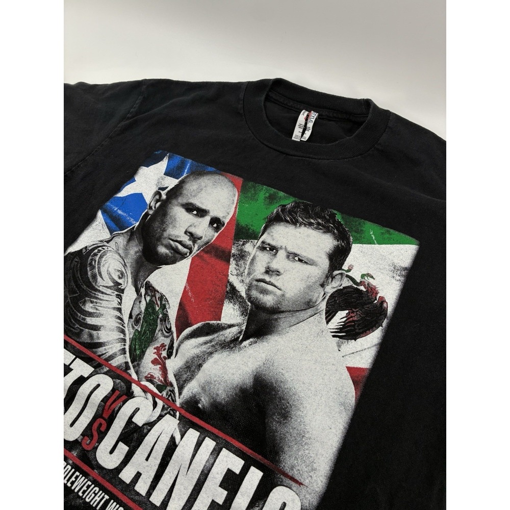 Canelo Alvarez vs Miguel Cotto Fight Boxing Double Sided Shirt Size Medium 2015